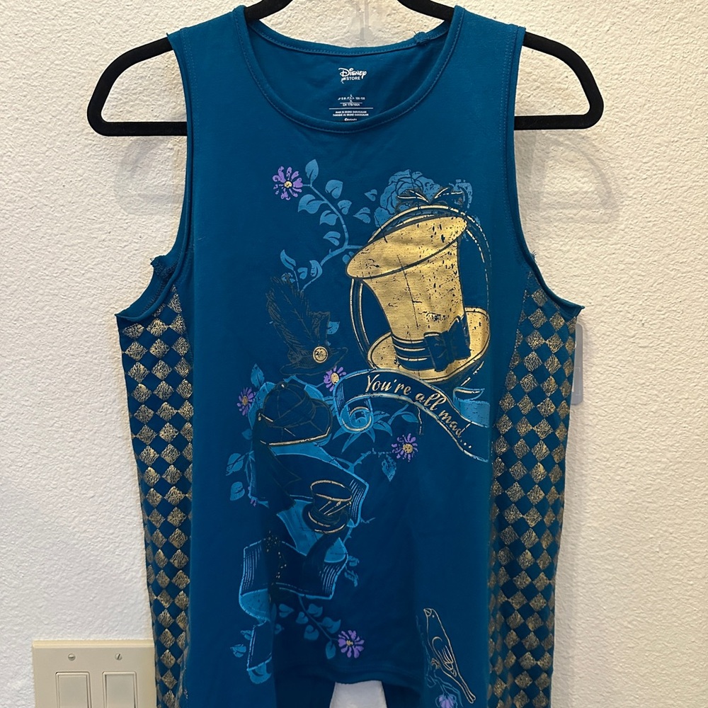 Disney Mad Hatter Split Back Tank NWT